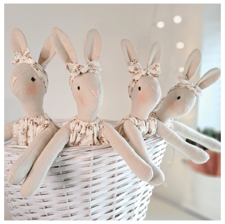 Veronica Bunny Heirloom Linen Doll - Folksy
