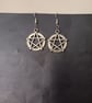Silver pentacle charm dangle earrings  - Image 3