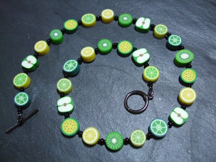 Tutti Frutti Collection Lime Tango Kitsch Polymer Clay Necklace