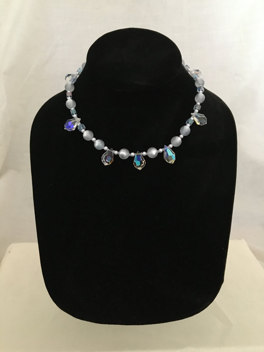 Pretty Beaded Necklace in Soft Tones - Small  - 14.5ins