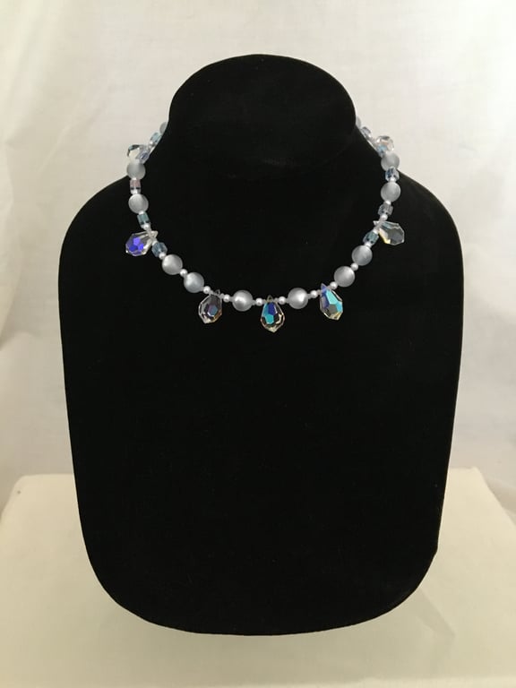 Pretty Beaded Necklace in Soft Tones - Small  - 14.5ins