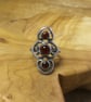 Silver and Garnet Gothic Style Ring - Image 1
