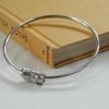 Silver birch bark bangle - recycled sterling silver - contemporary bangle