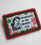 Christmas Brooch Naughty List Retro Woman - Vintage fabric Wool Felt - Image 2