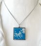 Fennel Flower Cyanotype Resin Square Pendant