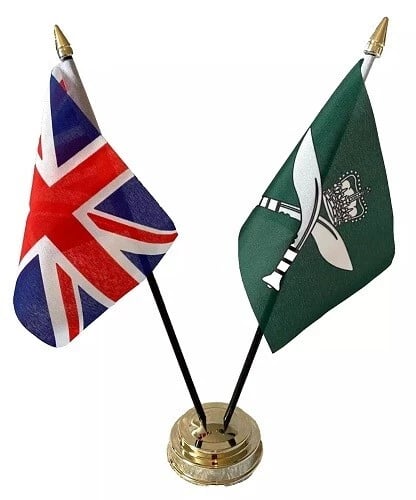 Royal Gurkhas & Union Jack Friendship 2 Flag 12" Table Display