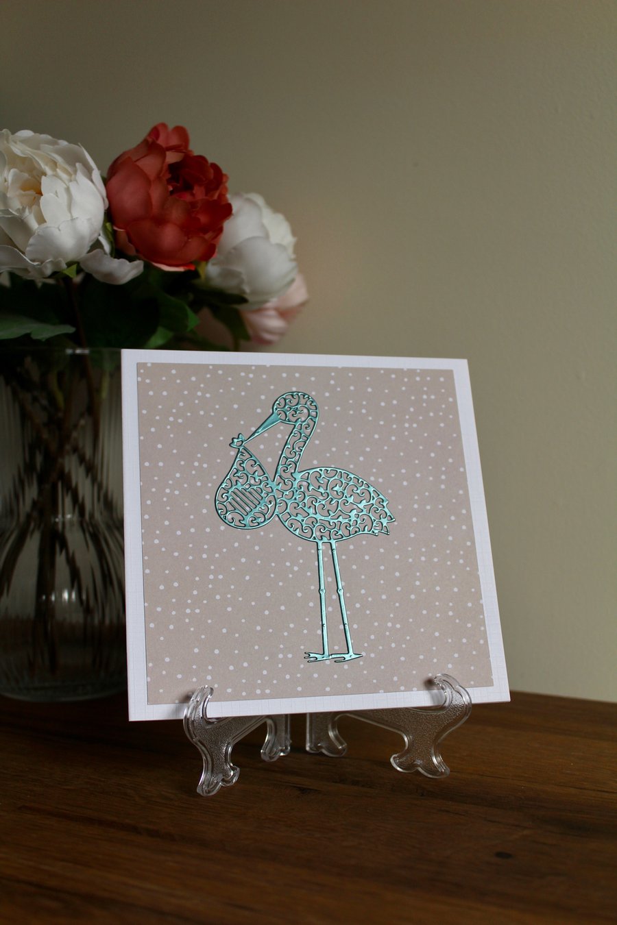 Handmade Stork New Baby Card