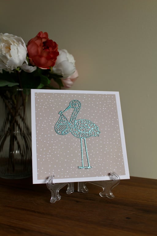 Handmade Stork New Baby Card