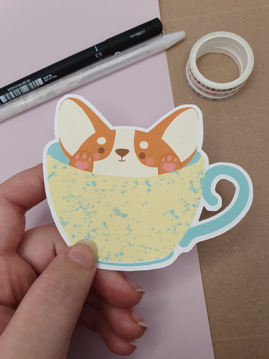 Teapup Corgi Vinyl Sticker