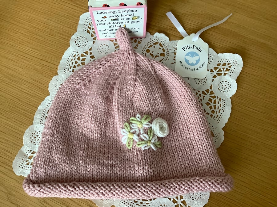 Hand Knitted Baby Beanie 3-9 months