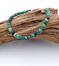 Natural Turquoise Beaded Bracelet with Adjustable Slider Clasp, Sterling Silver - Image 2