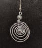 Handmade spiral silver tone drop earring - Image 3