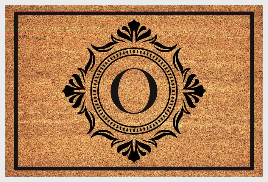 O Letter Door Mat - Monogram Letter O Welcome Mat - 3 Sizes