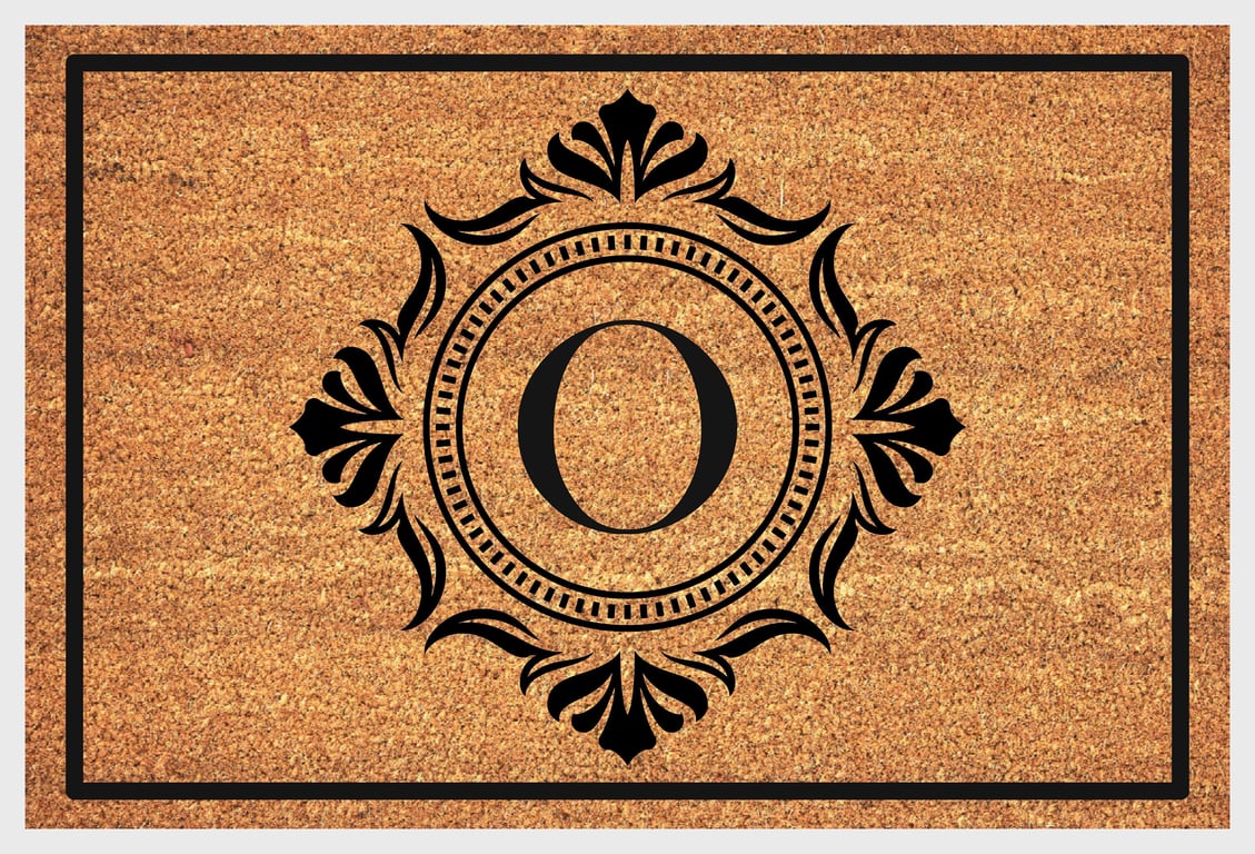 O Letter Door Mat - Monogram Letter O Welcome Mat - 3 Sizes