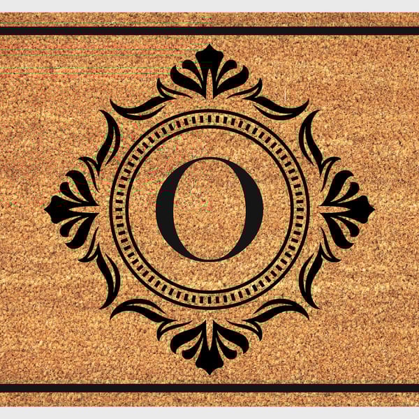 O Letter Door Mat - Monogram Letter O Welcome Mat - 3 Sizes