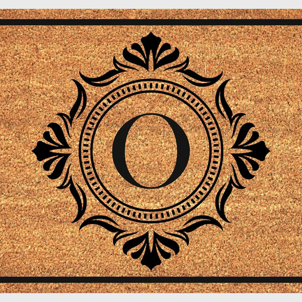 O Letter Door Mat - Monogram Letter O Welcome Mat - 3 Sizes