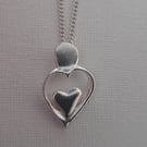 Handmade Eco silver 'You have my heart' pendant