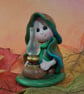 Tiny Lightbringer Gnome 'Keryss' with lamp OOAK Sculpt