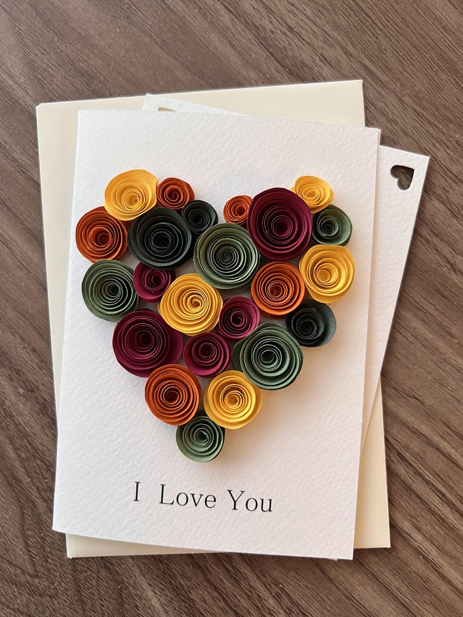 Handmade Greeting Cards, Mixed Colours Heart