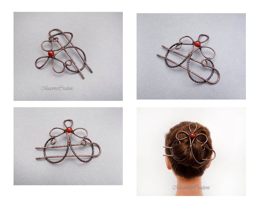 Spiral copper bun holder ,textured hair bun holder, heavy duty copper wire hair 