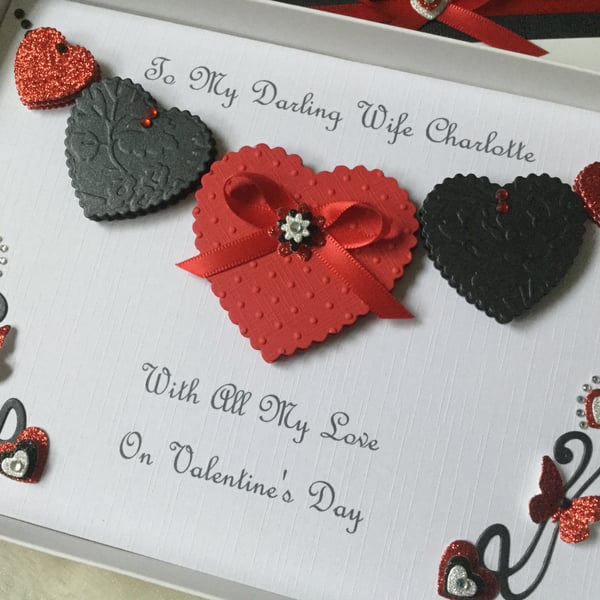Personalised Handmade Valentines Card Gift Boxed Wife Husband Girlfriend
