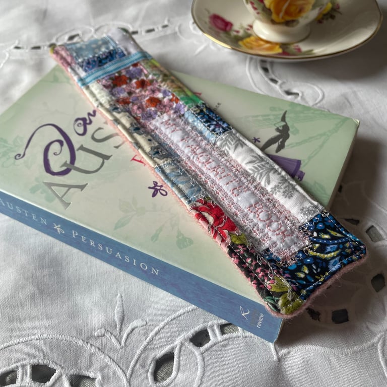 My Favourite Book Bookmark Floral Shabby Chic Bookmark Quilted Patchwork