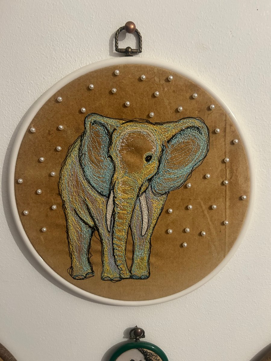 Colourful embroidery elephant 