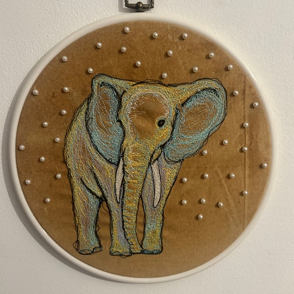 Colourful embroidery elephant 