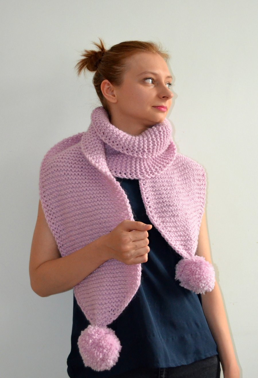 The Pom. Large Oversized Super Chunky Alpaca Wool Scarf with Poms