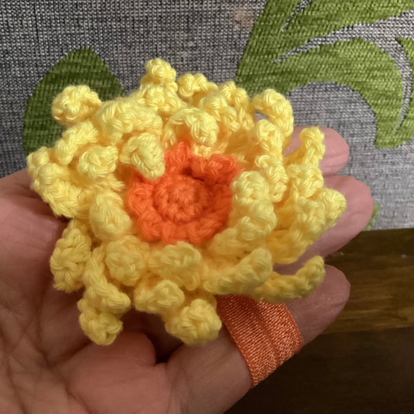 Large crochet floral hair band