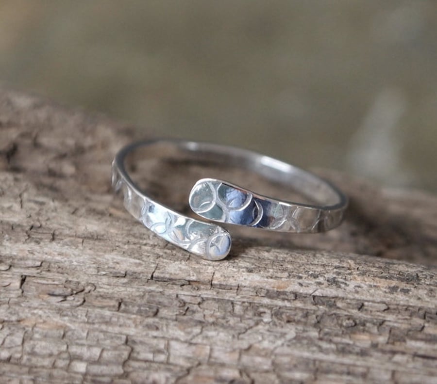 Argentium Silver Ring, Forged Silver Ring, Bubbles