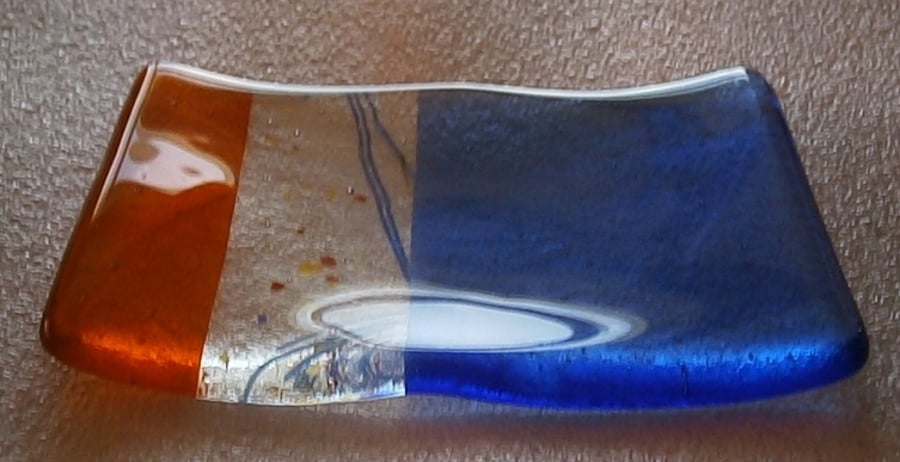 Fused glass soap dish