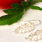 Tomayto Tomato - Silver tomato leaf earrings