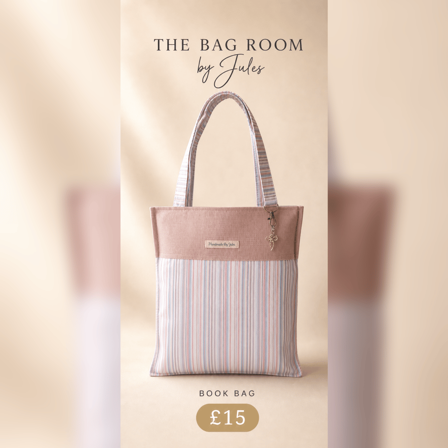 Pink Stripe Book Bag