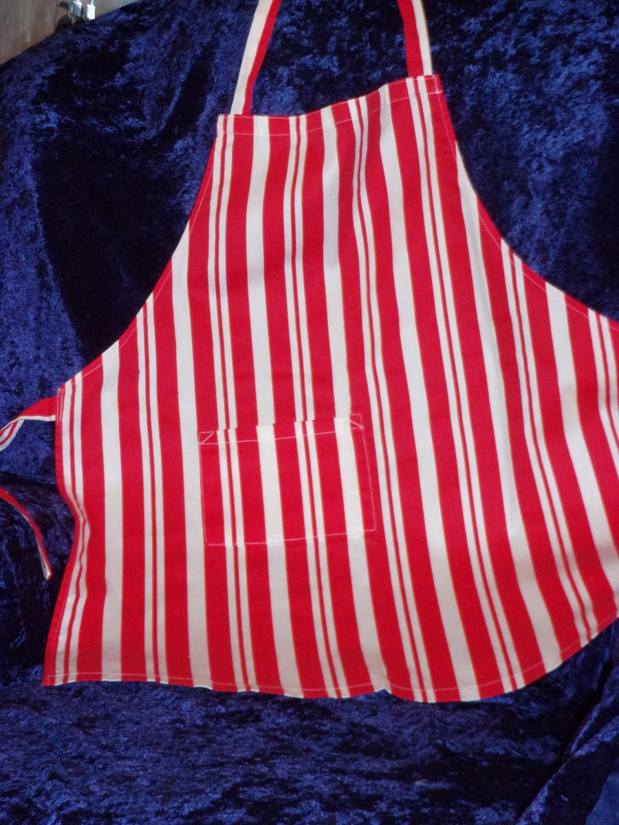 REDUCED PRICE Red & White Striped Childs Apron