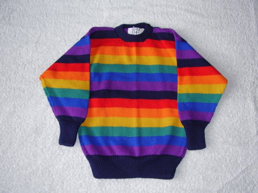 Child's Rainbow Stripe Cotton Jumper