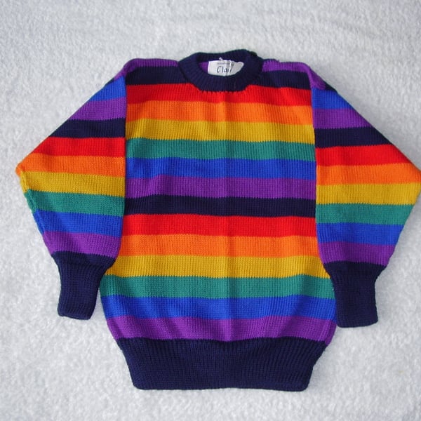 Child's Rainbow Stripe Cotton Jumper