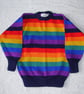 Rainbow Stripe Cotton Jumper for children - Image 1