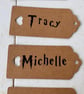 Personalised Kraft Wedding Place Name Tags with Heart Cut-Out – Custom Names