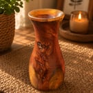 Handturned Elm Burl Budvase with Golden Resin infill. 