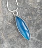 Mid blue marquise shaped bowlerite pendant - Image 4