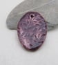 Large Aubergine Purple Sprig Ceramic Pendant - Image 3