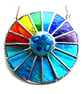 Rainbow Sea Colourwheel Suncatcher Stained Glass Handmade 008