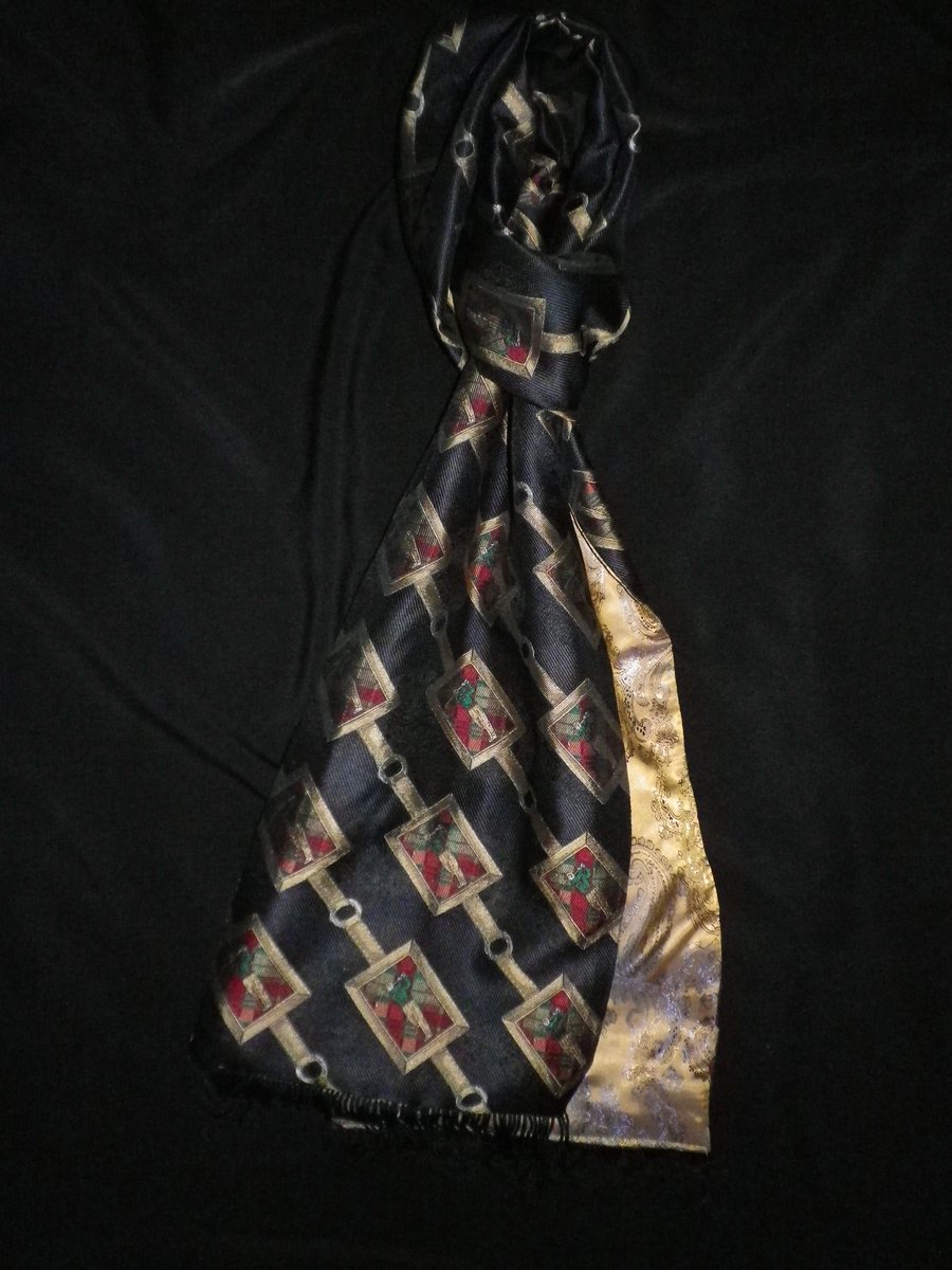 Reversible luxury pure silk scarf, 62" x 8", 155cm x 20cm, great special gift...