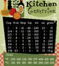 020B - Retro Kitchen Measures Conversion Chart Blackboard Cross Stitch Pattern - Image 1
