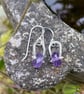 Silver and aquamarine small dangle earrings  - Image 7