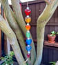 Rainbow heart bead suncatcher