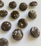 12 Vintage Czech Glass Brown and Silver Glass Buttons - 14mm - Image 4