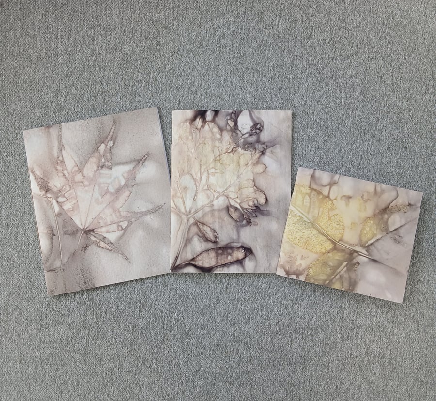 Set of 3 Eco Printed Pamphlet Stitched Notebooks