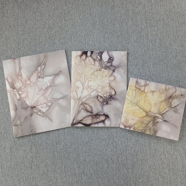 Set of 3 Eco Printed Pamphlet Stitched Notebooks